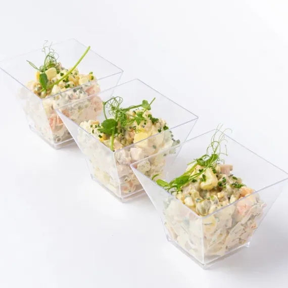 Мини - оливье с пастрами из индейки